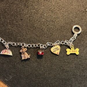Silver Dog Charm Bracelet